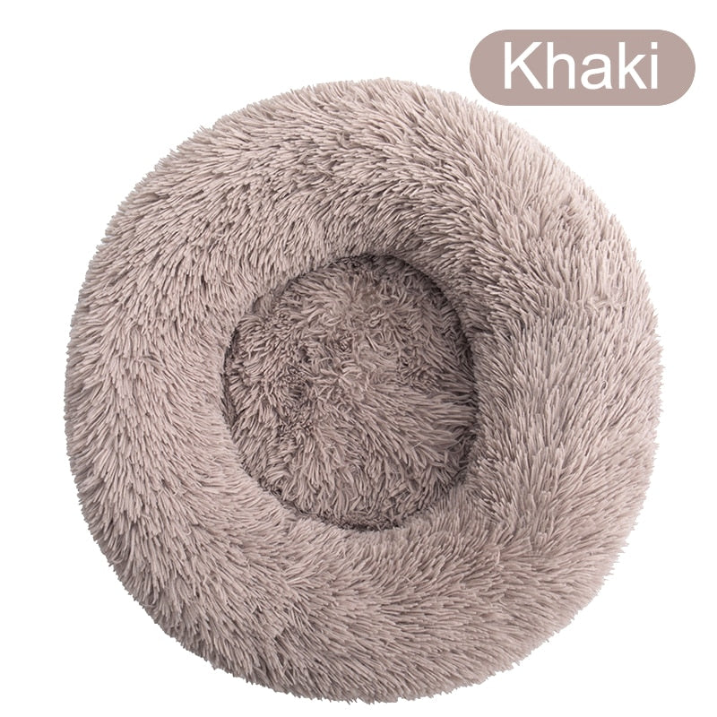 Soft & Warm Long Plush Donut Bed