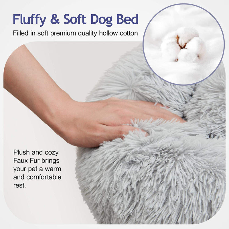 Soft & Warm Long Plush Donut Bed