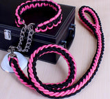 Extra Thick Rope Large Dog Leash & Collar