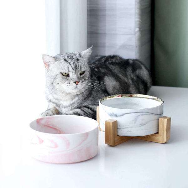 Marbling Ceramic Double Bowl