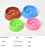 Plastic Paw Print Slow Feeder Bowl