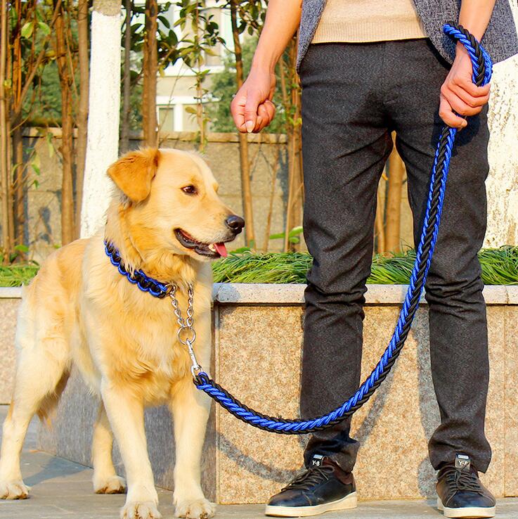 Extra Thick Rope Large Dog Leash & Collar