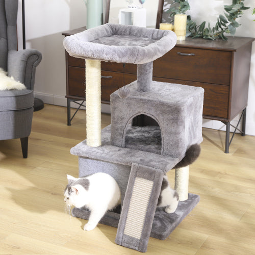 Cat Tree Playhouse With Dangling Toy