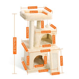 Cat Tree Playhouse With Dangling Toy