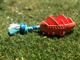 Rubber Football Chew Toy with Tug Rope