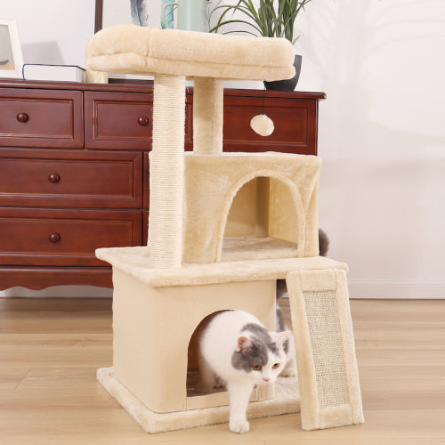 Cat Tree Playhouse With Dangling Toy