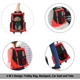 PawHut Pet Backpack - Rolling Carrier