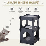 PawHut Wooden Cat House - Furniture Style