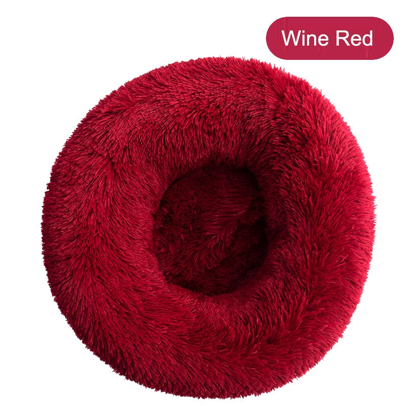 Soft & Warm Long Plush Donut Bed