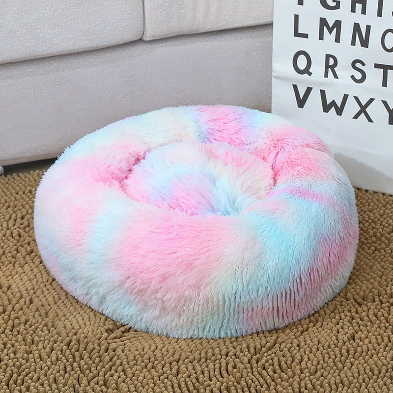 Soft & Warm Long Plush Donut Bed