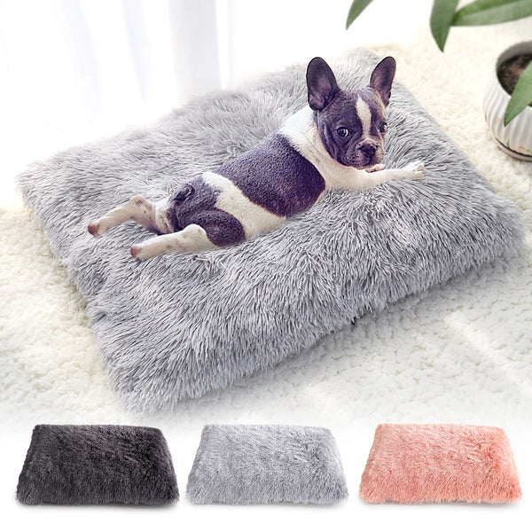 Long Cushion Plush Dog Bed