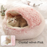 Semi-enclosed Round Plush Bed