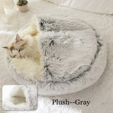 Semi-enclosed Round Plush Bed