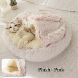 Semi-enclosed Round Plush Bed