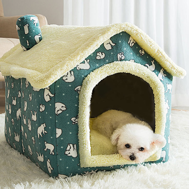 Foldable House Winter Warmer Pet Bed