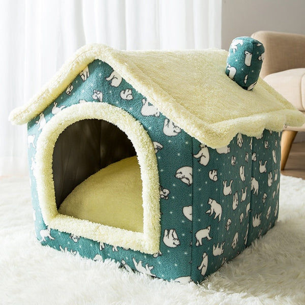 Foldable House Winter Warmer Pet Bed