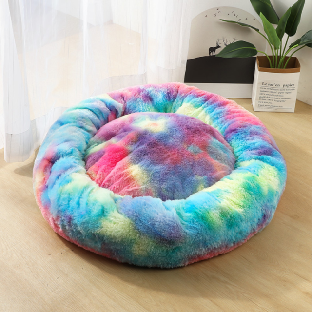 Long Plush Super Soft Round Bed