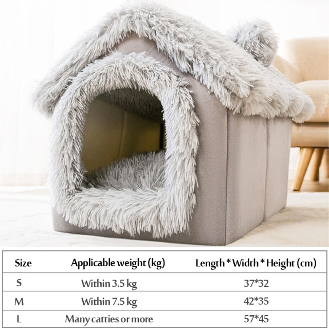 Foldable House Winter Warmer Pet Bed