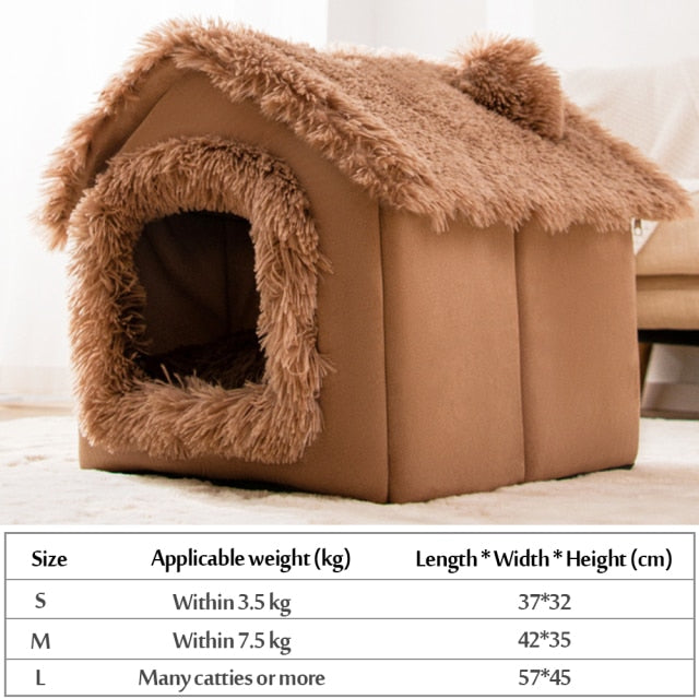 Foldable House Winter Warmer Pet Bed