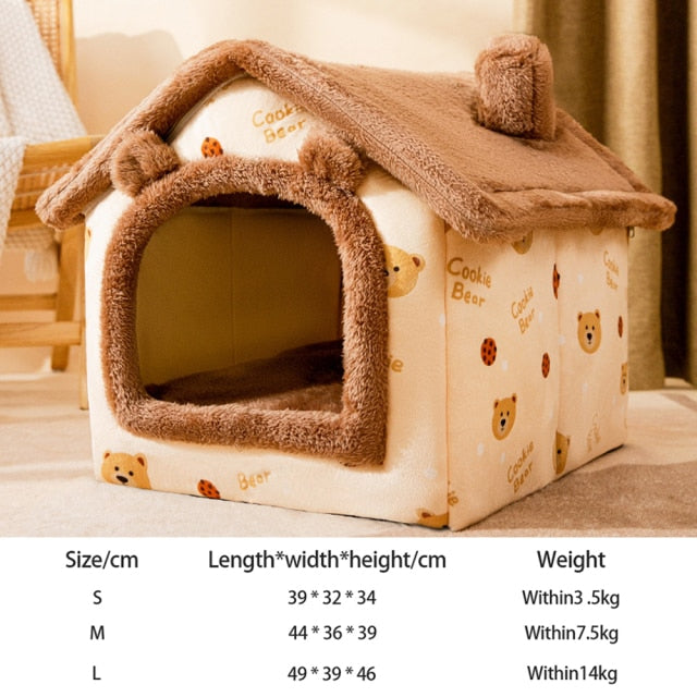 Foldable House Winter Warmer Pet Bed